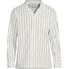 Lands’ End Men’s Essential Pajama Shirt(Egret White Double Stripe)