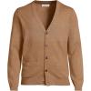 Lands’ End Men’s Fine Gauge Cotton Cardigan(Soft Camel Brown Heather)