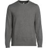 Lands’ End Men’s Fine Gauge Cotton Crew Neck Sweater(Charcoal Heather)