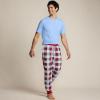 Lands’ End Men’s Knit Jersey Pajama Sleep Set(Ivory/Rich Red Plaid)