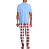 Lands’ End Men’s Knit Jersey Pajama Sleep Set(Ivory/Rich Red Plaid)