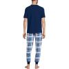 Lands’ End Men’s Knit Jersey Pajama Sleep Set(Muted Cobalt Blue Plaid)