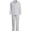 Lands’ End Men’s Long Sleeve Essential Pajama Set(Ivory/Blue Tattersall)