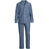 Lands’ End Men’s Long Sleeve Essential Pajama Set(Medium Indigo Chambray)