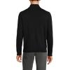 Lands’ End Men’s Long Sleeve Fine Gauge Cotton Quarter Zip Sweater(Black)