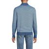 Lands’ End Men’s Long Sleeve Fine Gauge Cotton Quarter Zip Sweater(Light Indigo Blue Stripe)