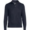 Lands’ End Men’s Long Sleeve Fine Gauge Cotton Quarter Zip Sweater(Radiant Navy)