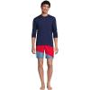Lands’ End Men’s Long Sleeve Swim Tee Rash Guard(Deep Sea Navy)