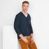 Lands’ End Men’s Long Sleeve Washable Merino Wool V Neck Sweater(Radiant Navy)