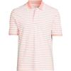 Lands’ End Men’s Short Sleeve Comfort-First Mesh Polo Shirt(White/Crisp Peach Stripe)