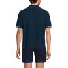 Lands’ End Men’s Short Sleeve Cooling Zip Sweater Polo(Radiant Navy)