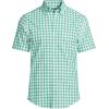 Lands’ End Men’s Short Sleeve Essential Lightweight Poplin(Bay Water Green Check)