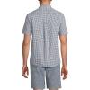 Lands’ End Men’s Short Sleeve Essential Lightweight Poplin(Nightfall Blue Gingham)