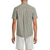 Lands’ End Men’s Short Sleeve Essential Lightweight Poplin(Olive Drab Gingham)