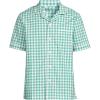 Lands’ End Men’s Short Sleeve Essential Pajama Shirt(Bay Water Green Check)