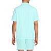 Lands’ End Men’s Short Sleeve Essential Pajama Shirt(Pale Aqua Ice/Green Stripe)