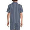 Lands’ End Men’s Short Sleeve Essential Pajama Shirt(Slate Blue Double Stripe)