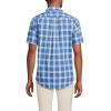 Lands’ End Men’s Short Sleeve No Iron Twill Shirt(Mariner Blue Plaid)