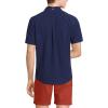 Lands’ End Men’s Short Sleeve Seersucker Shirt(Deep Sea Navy)
