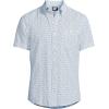 Lands’ End Men’s Short Sleeve Seersucker Shirt(Mariner Blue Mini Daisies)