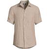 Lands’ End Men’s Short Sleeve Seersucker Shirt(Rich Camel)
