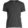 Lands’ End Men’s Short Sleeve Super-T Henley(Dark Charcoal Heather)
