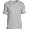 Lands’ End Men’s Short Sleeve Super-T Henley(Gray Heather)