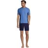 Lands’ End Men’s Short Sleeve Swim Tee Rash Guard(Light Blue)