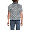 Lands’ End Men’s Short Sleeve Tile Jacquard Button Down Sweater Polo(Radiant Navy/Vanilla Tile)