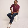 Lands’ End Men’s Short Sleeve Tipped Welt Pocket American-Grown Supima Cotton Polo(Lush Burgundy)