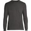 Lands’ End Men’s Super-T Long Sleeve T-Shirt with Pocket(Dark Charcoal Heather)