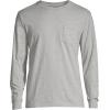 Lands’ End Men’s Super-T Long Sleeve T-Shirt with Pocket(Gray Heather)