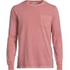 Lands’ End Men’s Super-T Long Sleeve T-Shirt with Pocket(Washed Cordovan Garment Dye)