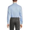 Lands’ End Men’s Tailored Fit No Iron Solid American-Grown Supima Cotton Pinpoint Buttondown Collar Dress Shirt(Clear Blue/White Stripe)