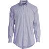 Lands’ End Men’s Tailored Fit No Iron Solid American-Grown Supima Cotton Pinpoint Buttondown Collar Dress Shirt(Rich Sapphire Check)