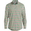 Lands’ End Men’s Tailored Fit No Iron Twill Long Sleeve Shirt(Fresh Evergreen/Green Plaid)