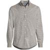 Lands’ End Men’s Tailored Fit No Iron Twill Long Sleeve Shirt(Light Mushroom Check)
