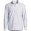 Lands’ End Men’s Traditional Fit Comfort-First Sail Rigger Oxford Shirt(Clear Blue /Khaki Stripe)