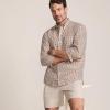 Lands’ End Men’s Traditional Fit Essential Lightweight Poplin Shirt(Brown/White Gingham)