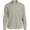 Lands’ End Men’s Traditional Fit Essential Lightweight Poplin Shirt(Olive Drab Gingham)