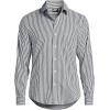 Lands’ End Men’s Traditional Fit Long Sleeve Travel Kit Shirt(Black/White Stripes)