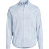 Lands’ End Men’s Traditional Fit Long Sleeve Travel Kit Shirt(Clearlake Blue Plaid)