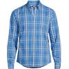Lands’ End Men’s Traditional Fit Long Sleeve Travel Kit Shirt(Mariner Blue/Pale Almond Plaid)