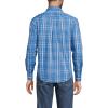 Lands’ End Men’s Traditional Fit Long Sleeve Travel Kit Shirt(Mariner Blue/Pale Almond Plaid)
