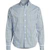 Lands’ End Men’s Traditional Fit Long Sleeve Travel Kit Shirt(Olive Drab/Blue Plaid)