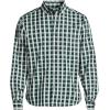 Lands’ End Men’s Traditional Fit Long Sleeve Travel Kit Shirt(Pine Valley/Black Plaid)