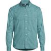 Lands’ End Men’s Traditional Fit Long Sleeve Travel Kit Shirt(Tourmaline Gingham)