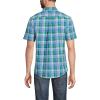 Lands’ End Men’s Traditional Fit Short Sleeve Madras Shirt(Mariner Blue/Clover Plaid)