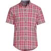 Lands’ End Men’s Traditional Fit Short Sleeve Madras Shirt(Spiced Rhubarb/Peach Plaid)