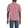 Lands’ End Men’s Traditional Fit Short Sleeve Madras Shirt(Spiced Rhubarb/Peach Plaid)